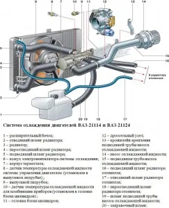 Устройство (схема) системы охлаждения двигателя