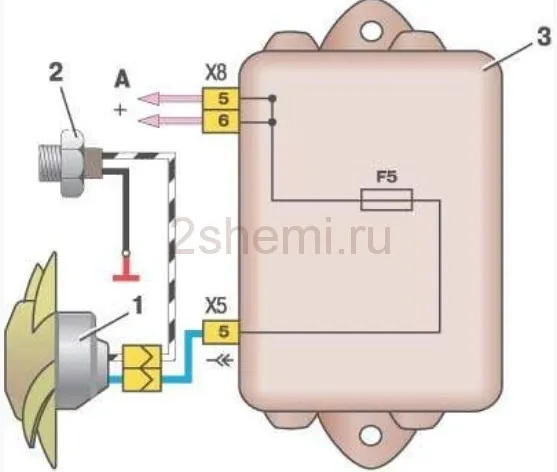 Схема подключения вентилятора охлаждения ВАЗ