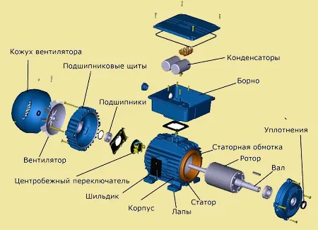 Конструкция асинхронного двигателя