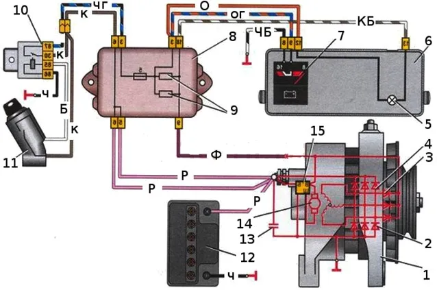 Схемы подключения автомобильного генератора