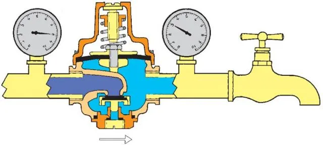Схема установки редукционного клапана