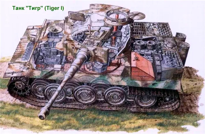 Разрез тяжелого танка Pz VI 