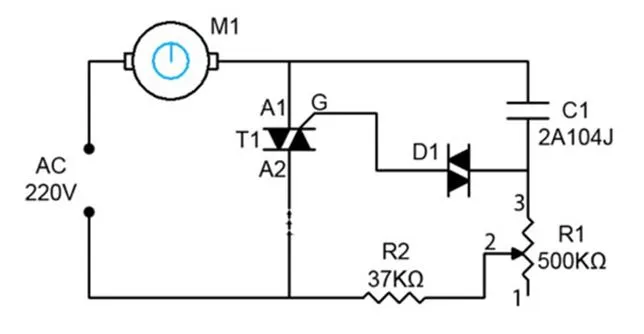 Принципиальная схема контроллера асинхронного двигателя