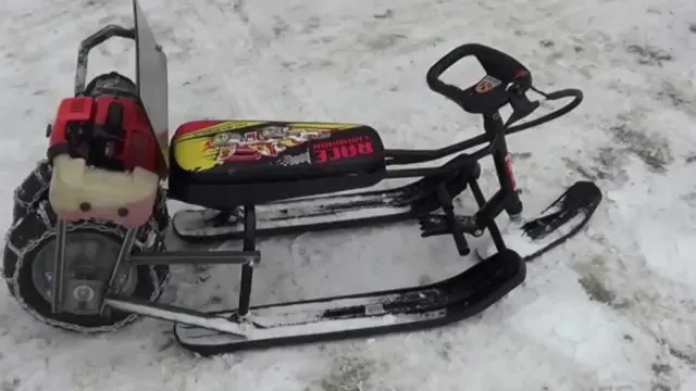 Детские снегоходы с ручным двигателем: как построить, фото, видео