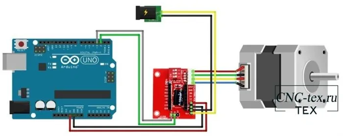 Схема подключения модуля драйверов A4988 и DRV8825 к Arduino.