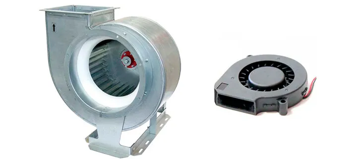 Радиальные (центробежные) вентиляторы и охладители для сравнения