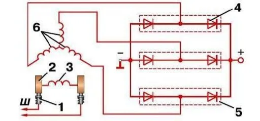 Электрическая схема генератора Г250П