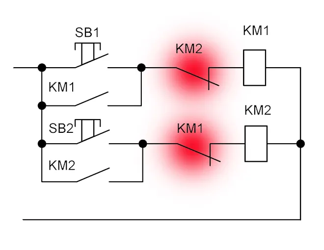 Схема реверса асинхронного двигателя