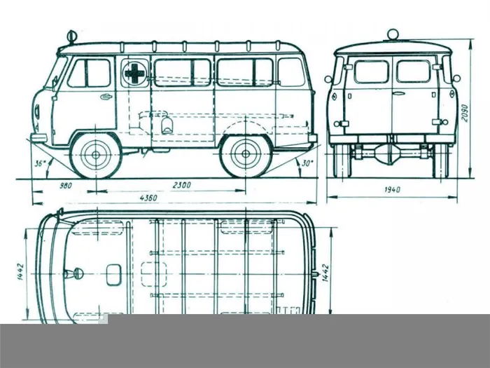 Схема автомобиля УАЗ-452 