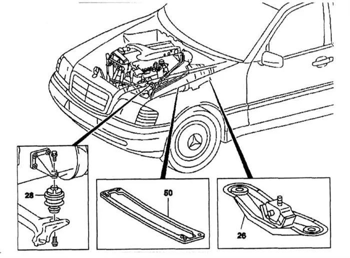 6-цилиндровые дизельные двигатели (OM603.971) Mercedes-Benz W140