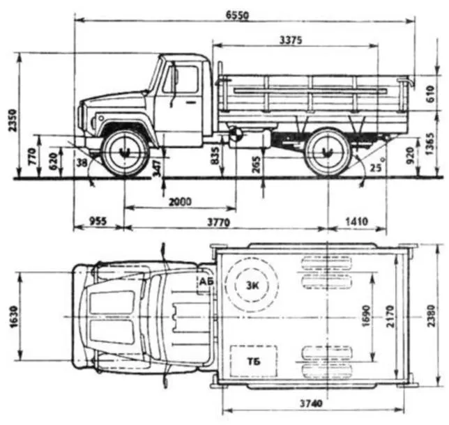 кузов, двигатель, кабина, электрика самосва ГАЗ-3307