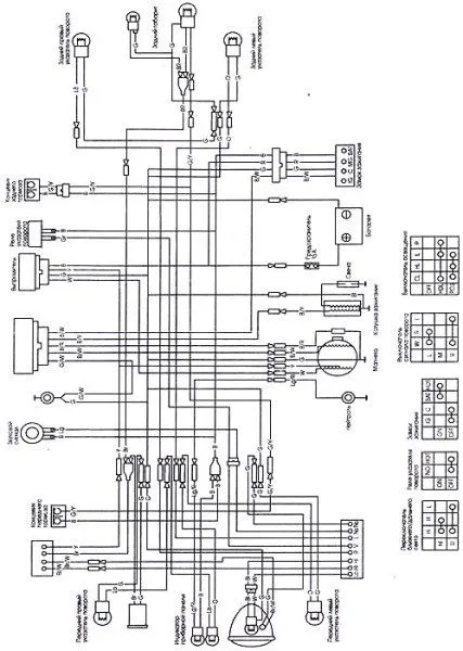 Оригинальная схема электропроводки мопеда Дельта