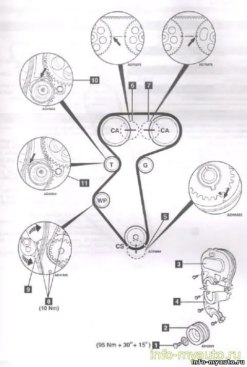 Схема ремня ГРМ на Шевроле Ланос 16 клапанов