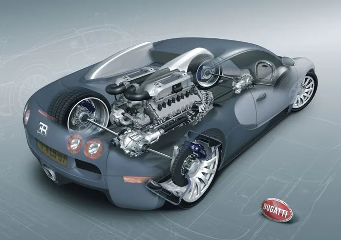 Вид сбоку на Bugatti Veyron
