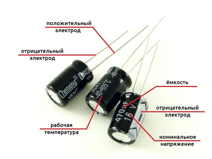 Выделение конденсаторов с электролитом