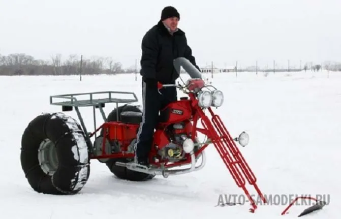 Снегоход из мотоцикла своими руками
