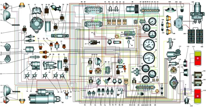 Схема электропроводки Урал 4320