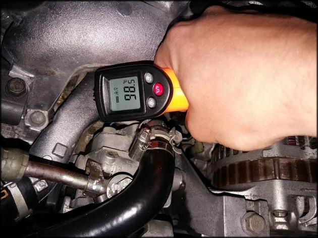 Проверка пирометром температура термостата