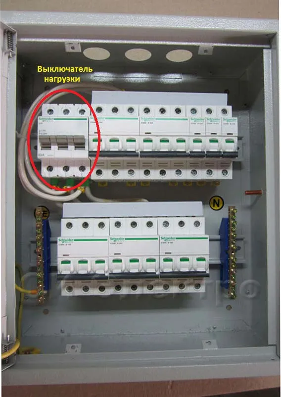 выключатель нагрузки ВН в распредщитке