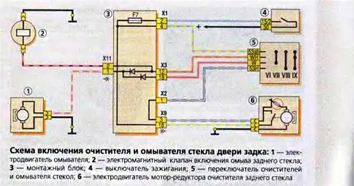 Схема заднего дворника ВАЗ 2114