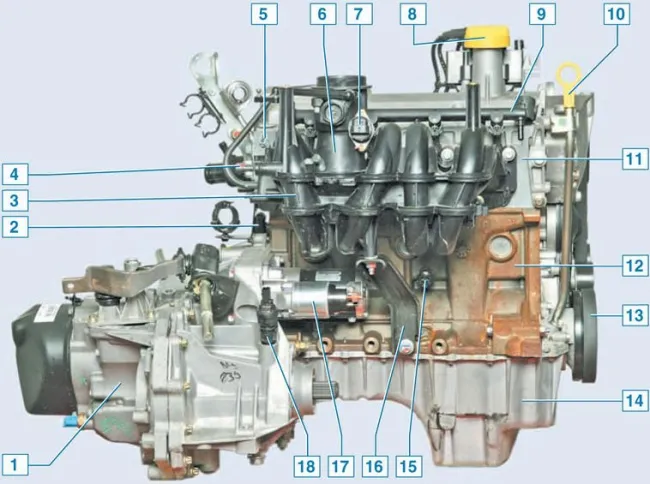 Двигатель K7M-K7J, схема