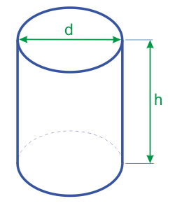 объем цилиндра по диаметру основания